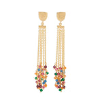14 Karat Gold Plated Brass Multicolor Fashion Earrings