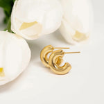 18 Karat PVD Staninless Steel Chunky Huggie Hoop Earrings