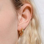 18 Karat PVD Staninless Steel Chunky Huggie Hoop Earrings