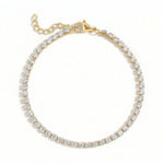 6.5" + 1" 18 Karat Gold PVD Stainless Steel CZ Tennis Bracelet