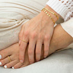 7" + 1" 18 Karat Gold PVD Stainless Steel Sunburst Bracelet