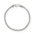 8.5" 4mm Stainless Steel Rounded Box Chain Mens' Bracelet