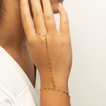 7.5" + 1" 18 Karat Gold PVD Stainless Steel Coffee Hand Chain