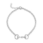 7" + 1" Stainless Steel Horse Bit Bracelet