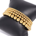7.5" 4mm 18 Karat Gold PVD Stainless Steel Bead Stretch Bracelet