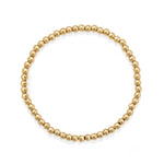 7.5" 4mm 18 Karat Gold PVD Stainless Steel Bead Stretch Bracelet