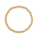 7.5" 5mm 18 Karat Gold PVD Stainless Steel Bead Stretch Bracelet