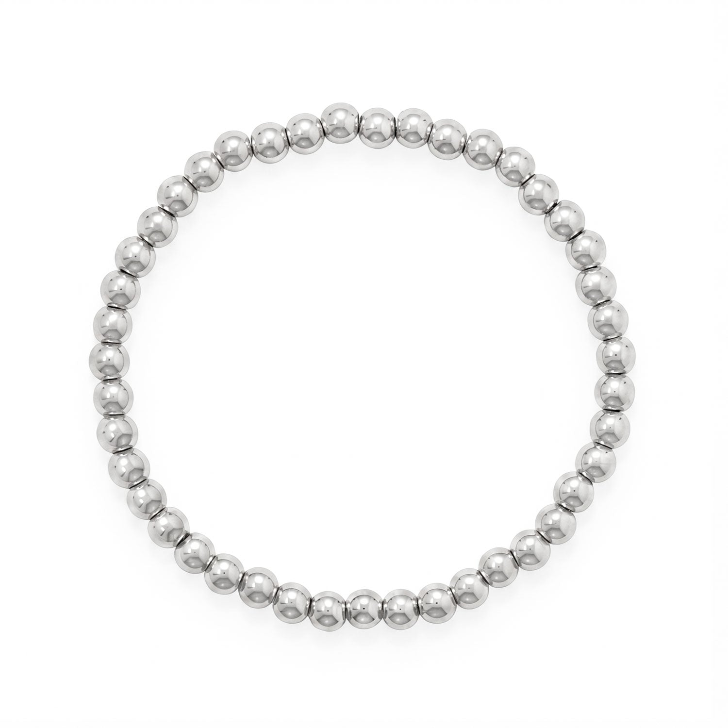 7.5" 5mm Stainless Steel Bead Stretch Bracelet