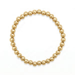 7.5" 6mm 18 Karat Gold PVD Stainless Steel Bead Stretch Bracelet