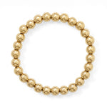 8" 8mm 18 Karat Gold PVD Stainless Steel Bead Stretch Bracelet