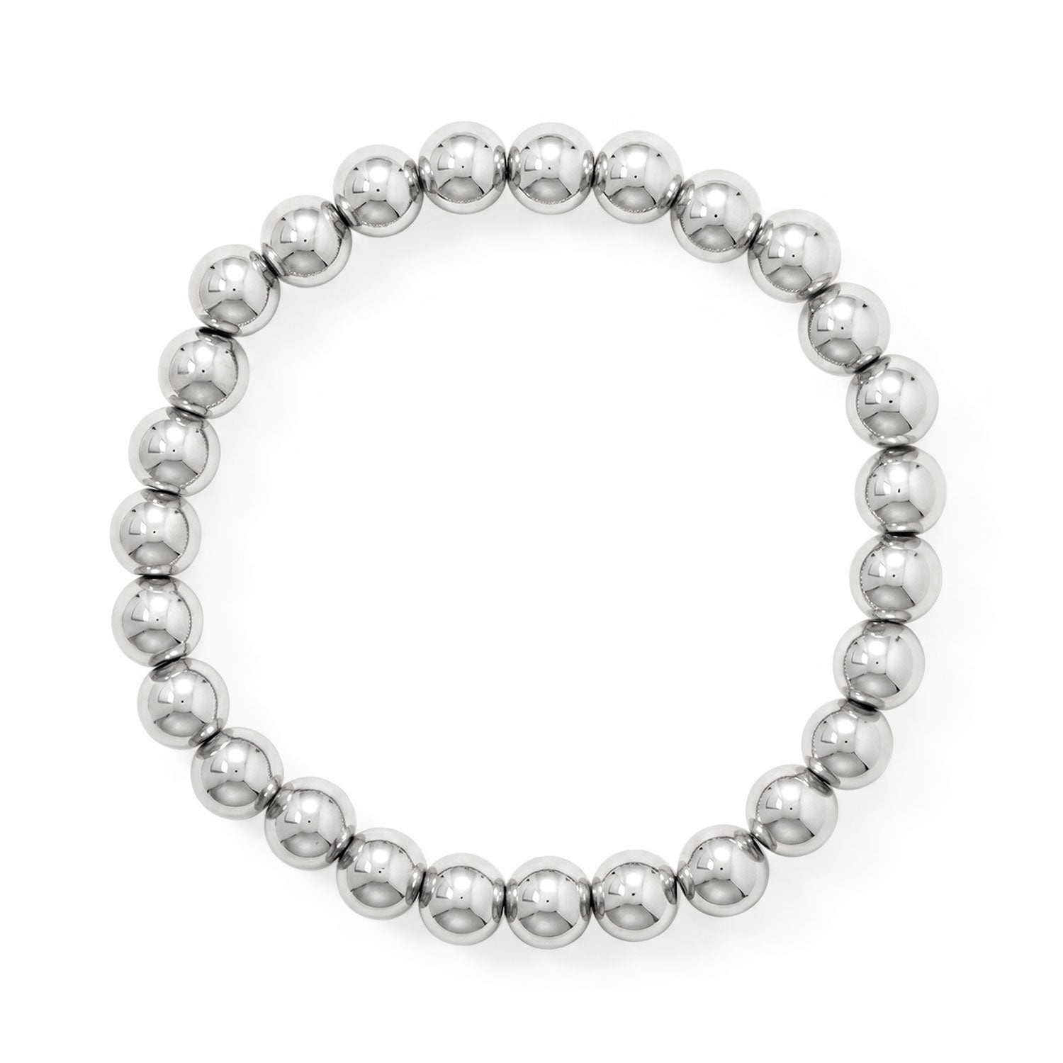 8" 8mm Stainless Steel Bead Stretch Bracelet