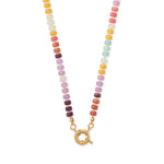 17" Gold Tone Multicolor Acrylic Bead Fashion Necklace