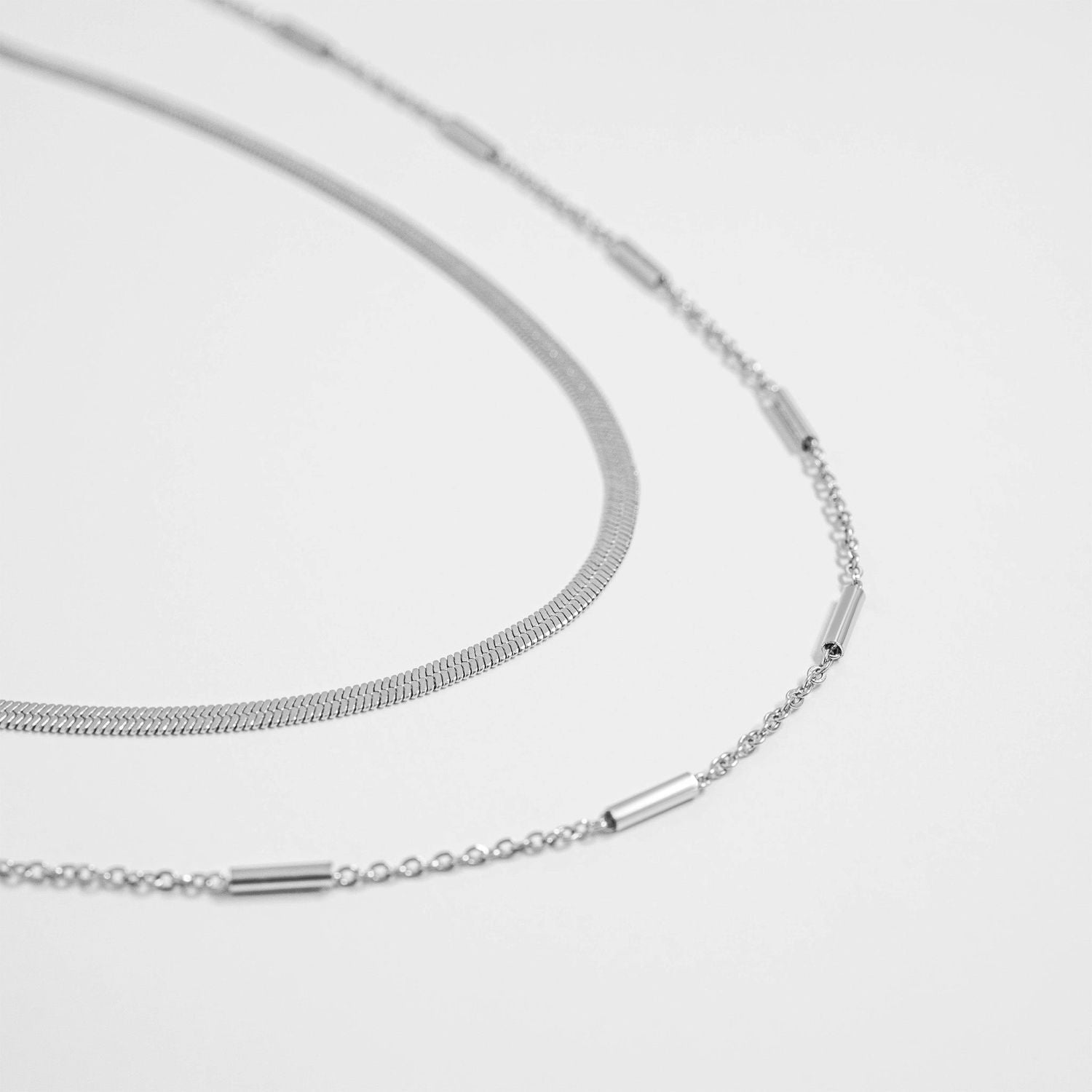 16" + 2" Stainless Steel Satellite Bar Necklace