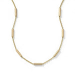 16" + 2" 18 Karat Gold PVD Stainless Steel Satellite Bar Necklace