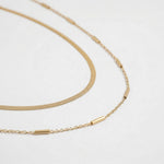18 Karat Gold PVD Stainless Steel 3mm Herringbone Necklace