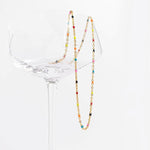 16" + 2" 18 Karat Gold PVD Stainless Steel Multicolor Confetti Satellite Necklace