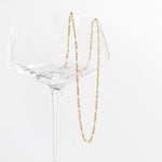 16" + 2" 18 Karat Gold PVD Stainless Steel White Confetti Satellite Necklace