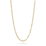 16" + 2" 18 Karat Gold PVD Stainless Steel White Confetti Satellite Necklace