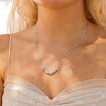 18" + 2" Stainless Steel Brushed Cube Bead Necklace