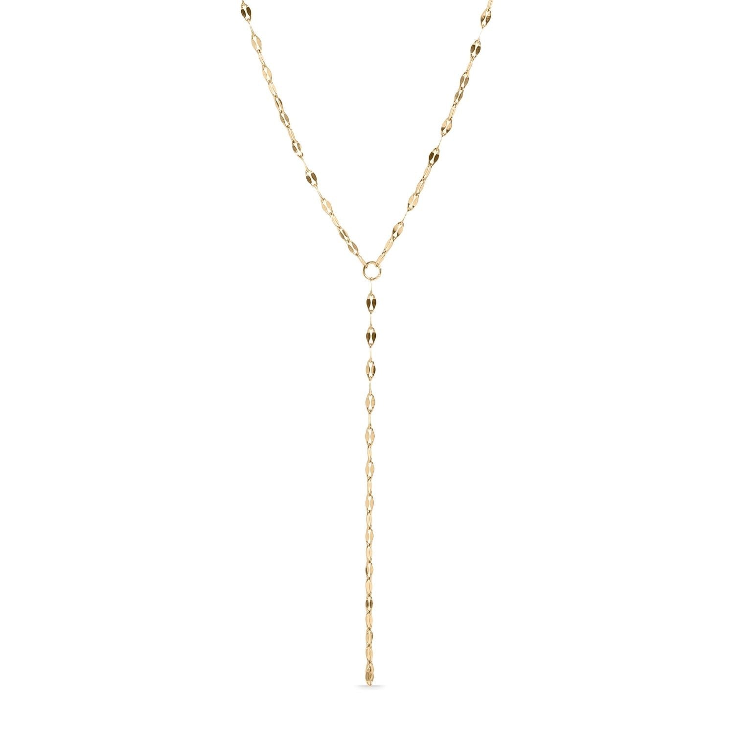 15" 18 Karat Gold PVD Stainless Steel Coffee Chain Y-Drop Necklace
