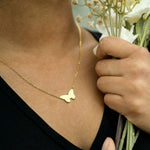18" + 2" 18 Karat Gold PVD Stainless Steel Butterfly Necklace