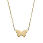 18" + 2" 18 Karat Gold PVD Stainless Steel Butterfly Necklace