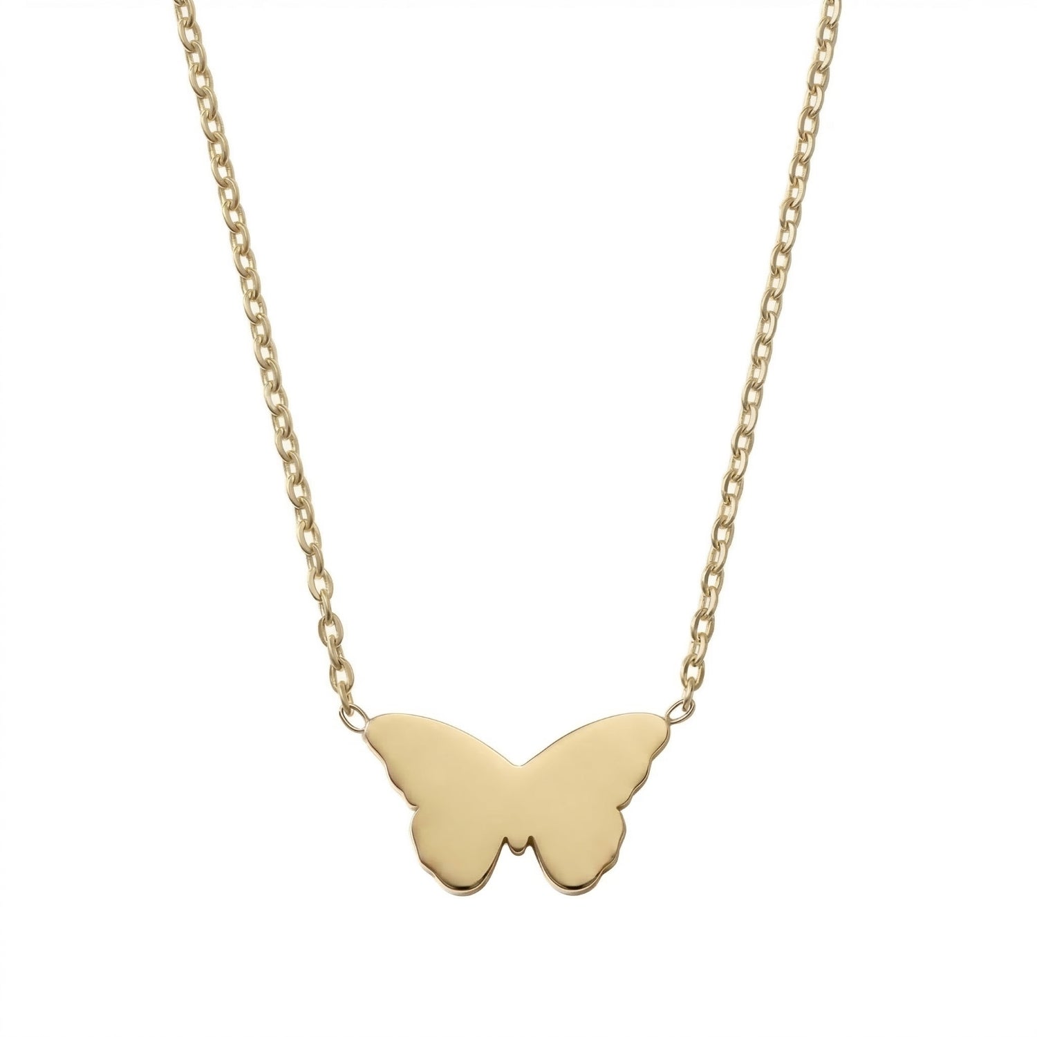 18" + 2" 18 Karat Gold PVD Stainless Steel Butterfly Necklace