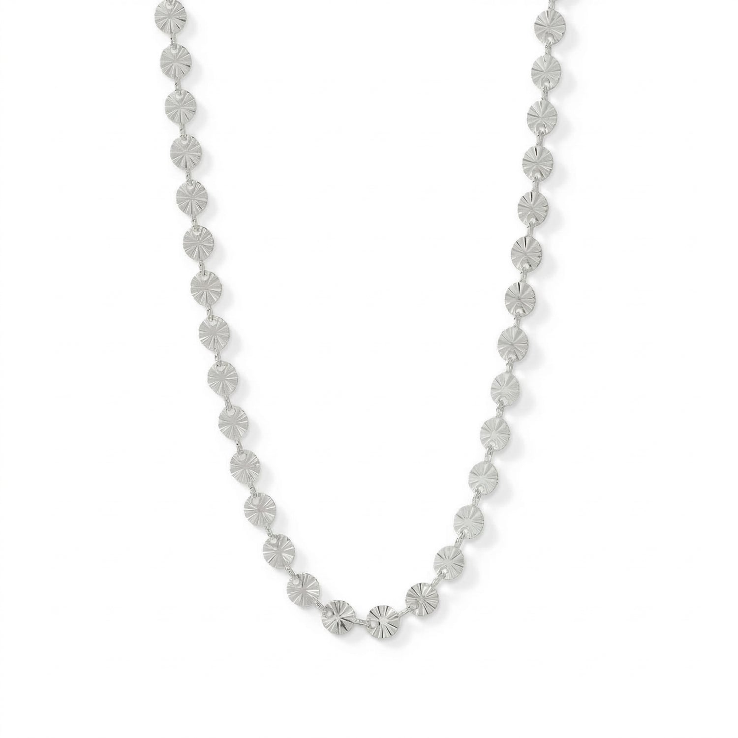 16" + 2" Stainless Steel Sunburst Necklace