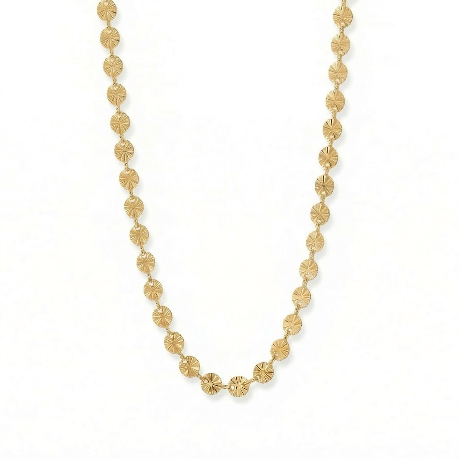 18 Karat Gold PVD Stainless Steel Sunburst Necklace