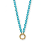 18" 18 Karat Gold PVD Stainless Steel Turquoise Inverted Hinge Necklace