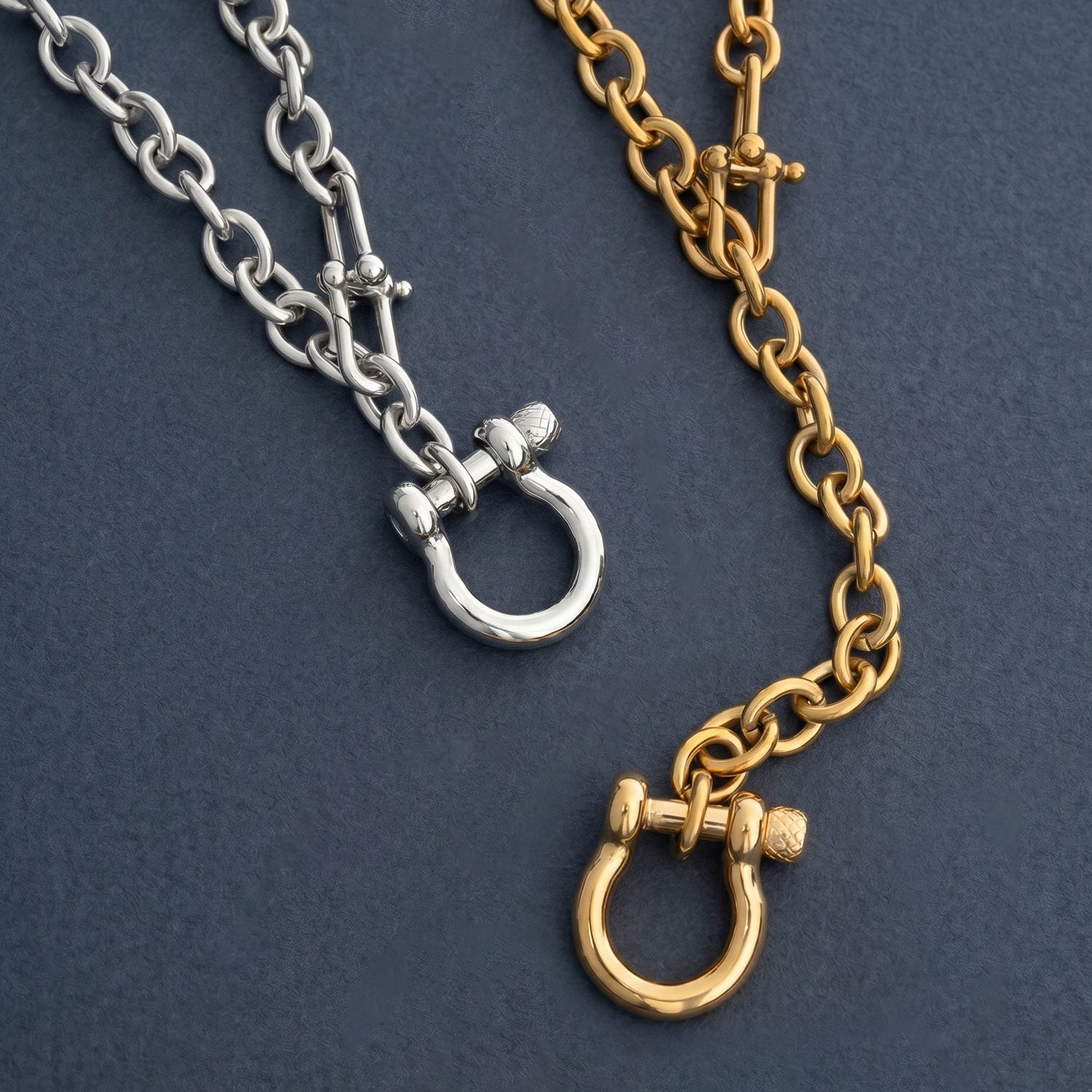 Adjustable 22" 18 Karat Gold PVD Stainless Steel Horse Bit Necklace