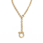 Adjustable 22" 18 Karat Gold PVD Stainless Steel Horse Bit Necklace