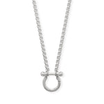 18" + 2" Stainless Steel Horseshoe Carabiner Necklace