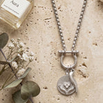 18" + 2" Stainless Steel Horseshoe Carabiner Necklace