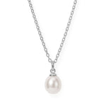 16" Stainless Steel Cultured Freshwater Pearl Drop Necklace