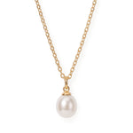 16" 18 Karat Gold PVD Stainless Steel Cultured Freshwater Pearl Drop Necklace