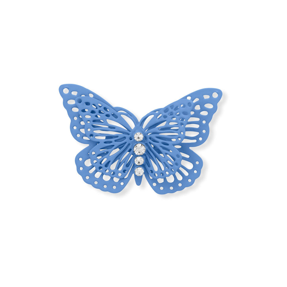 Simulated Pearl and Crystal Flower Branch Fashion Pin