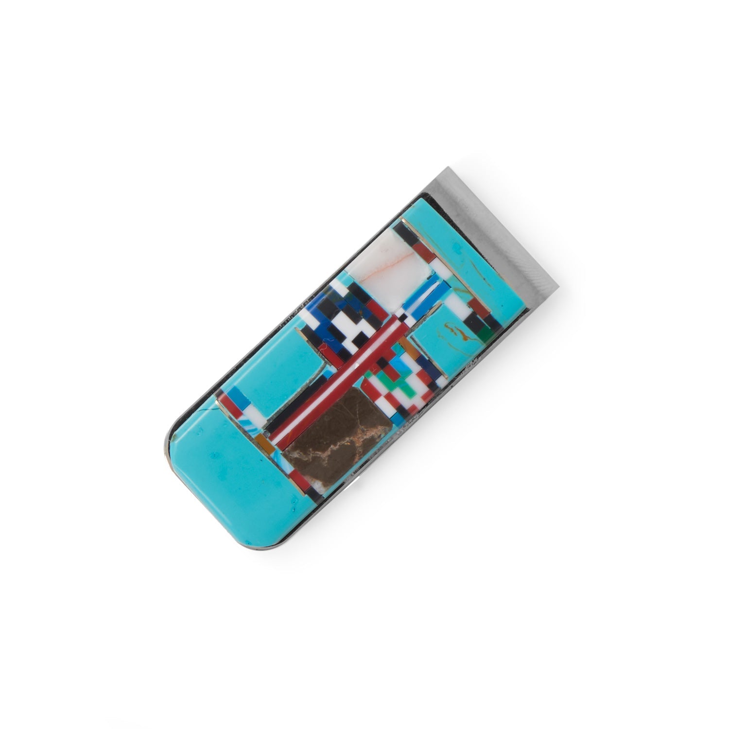 Stainless Steel Multicolor Imitation Stone Money Clip