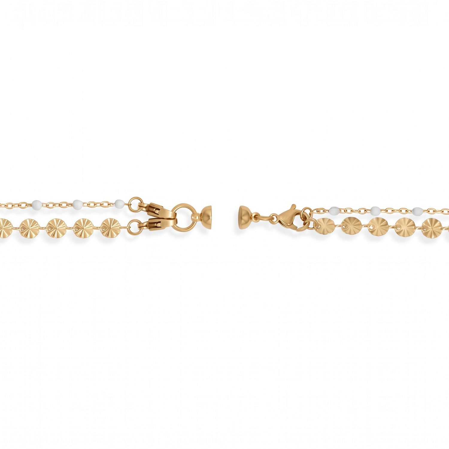 18 Karat Gold PVD Stainless Steel Magnetic Layering Converter Clasp