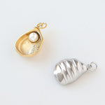 18 Karat Gold PVD Imitation Pearl and Shell 3D Charm