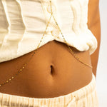 18 Karat Gold PVD Stainless Steel Coffee Chain Link Body Chain