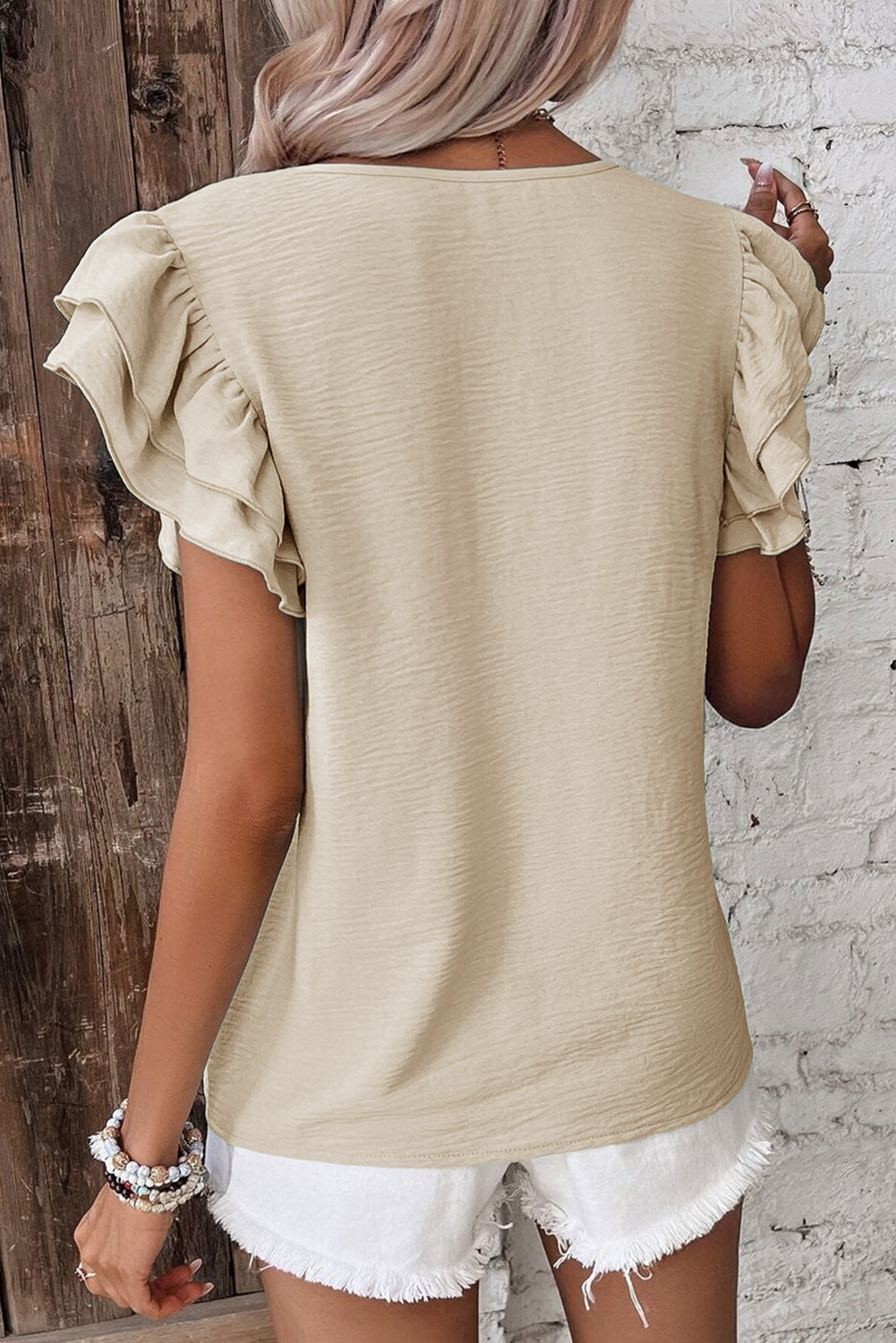 Seaside Ruffle Sleeve Blouse