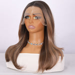 Brown Gradient Wavy Synthetic Lace Front Wig