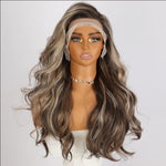 Beautiful Brown Highlighted Glueless Synthetic Lace Wigs