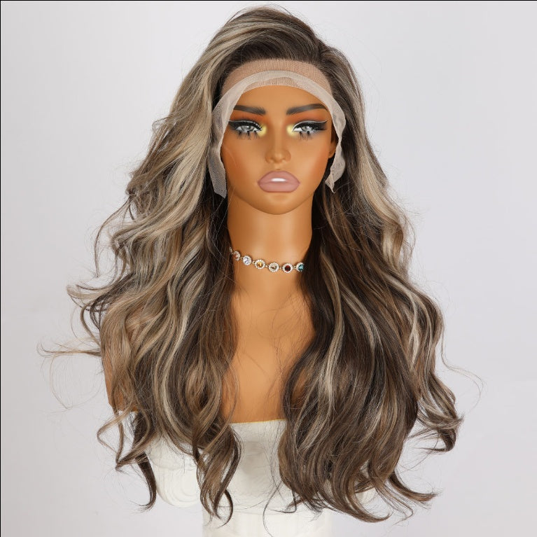 Beautiful Brown Highlighted Glueless Synthetic Lace Wigs